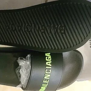 Balenciaga | Shoes | Mens Pool Slide Sandal In Blackfluo  display picture 2